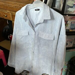 Blue corduroy shirt for women. From Ardene curve size one X lightly worn lik